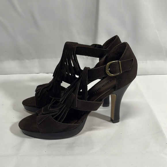 Madden Girl Brown Suede platform Dress Heels Size 8 - Picture 8 of 12